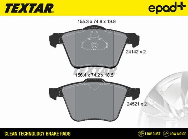 Textar 2414201CP - Гальмівні колодки, дискові гальма autozip.com.ua