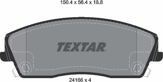 Textar 2416601 - Гальмівні колодки, дискові гальма autozip.com.ua