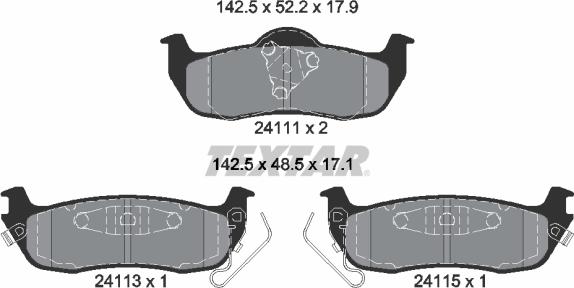 Textar 2411101 - Гальмівні колодки, дискові гальма autozip.com.ua