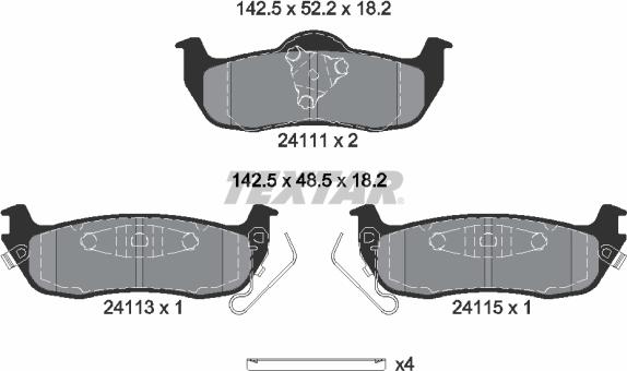 Textar 2411103 - Гальмівні колодки, дискові гальма autozip.com.ua