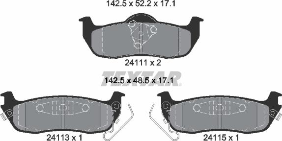 Textar 2411102 - Гальмівні колодки, дискові гальма autozip.com.ua