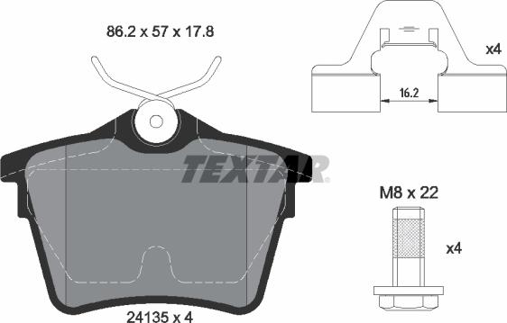 Textar 89008700 - Комплект гальм, дисковий гальмівний механізм autozip.com.ua