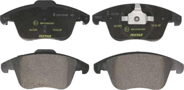 Textar 2412301 - Гальмівні колодки, дискові гальма autozip.com.ua