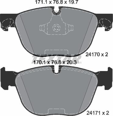 Textar 2417081 - Гальмівні колодки, дискові гальма autozip.com.ua