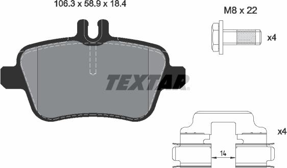 Textar 2484801 - Гальмівні колодки, дискові гальма autozip.com.ua