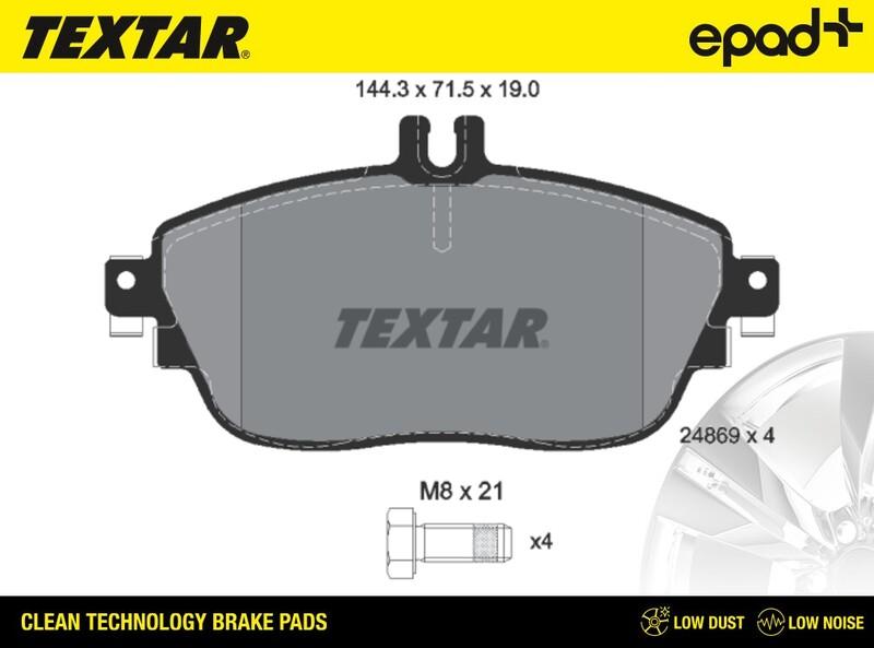 Textar 2486901CP - Гальмівні колодки, дискові гальма autozip.com.ua