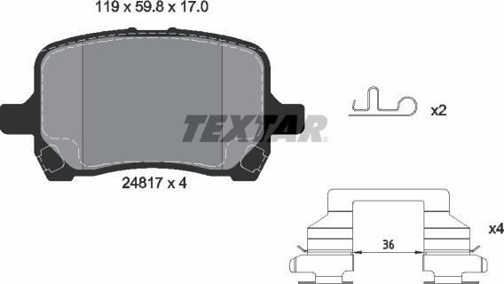 Textar 2481701 - Гальмівні колодки, дискові гальма autozip.com.ua