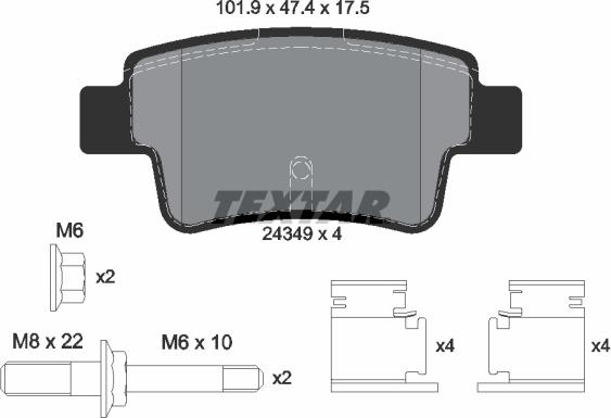 Textar 2434903 - Гальмівні колодки, дискові гальма autozip.com.ua