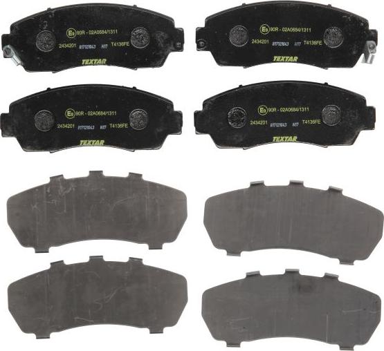 Textar 2434201 - Гальмівні колодки, дискові гальма autozip.com.ua