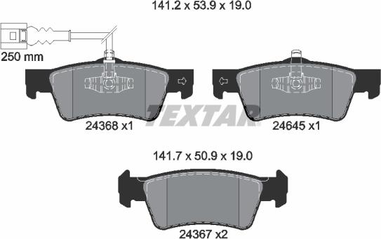 Textar 2436801 - Гальмівні колодки, дискові гальма autozip.com.ua