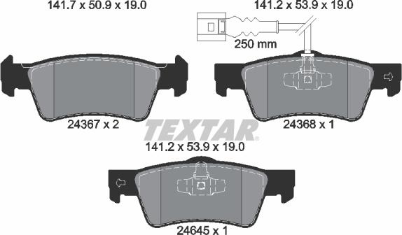 Textar 2436704 - Гальмівні колодки, дискові гальма autozip.com.ua