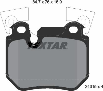 Textar 2431501 - Гальмівні колодки, дискові гальма autozip.com.ua