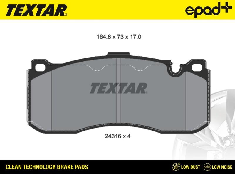 Textar 2431601CP - Гальмівні колодки, дискові гальма autozip.com.ua