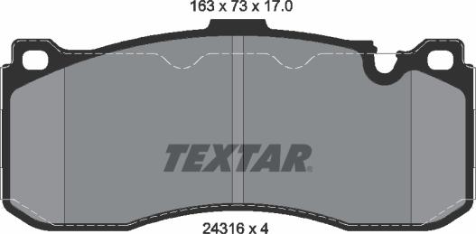 Textar 2431601 - Гальмівні колодки, дискові гальма autozip.com.ua