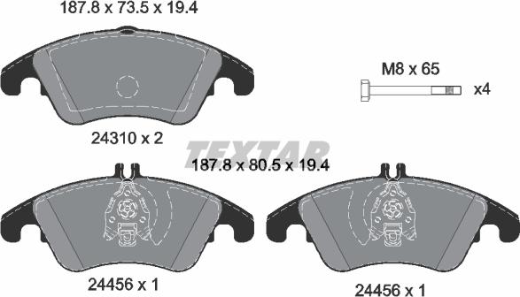 Textar 2431081 - Гальмівні колодки, дискові гальма autozip.com.ua