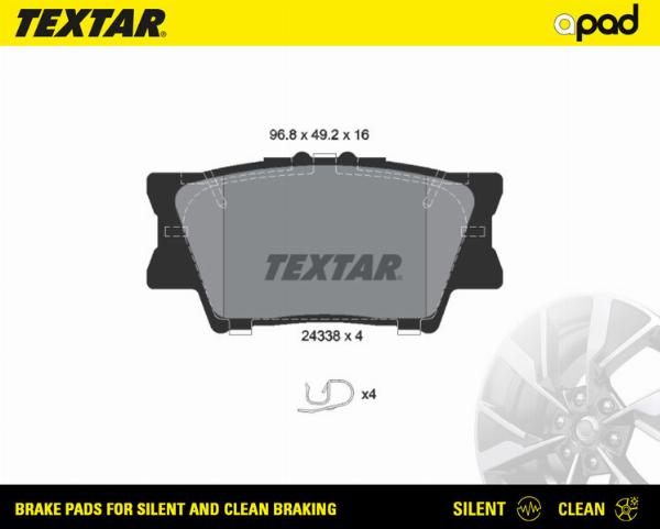 Textar 2433801SC - Гальмівні колодки, дискові гальма autozip.com.ua