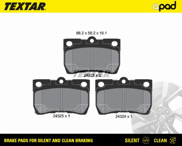 Textar 2432301SC - Гальмівні колодки, дискові гальма autozip.com.ua