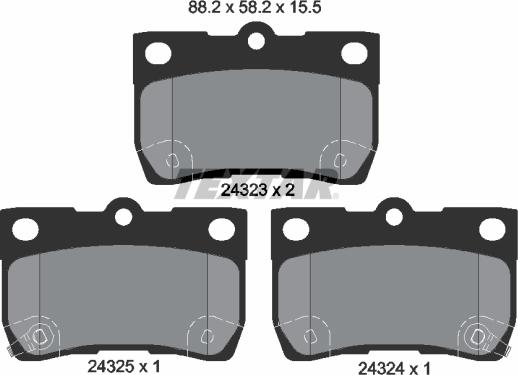 Textar 2432301 - Гальмівні колодки, дискові гальма autozip.com.ua