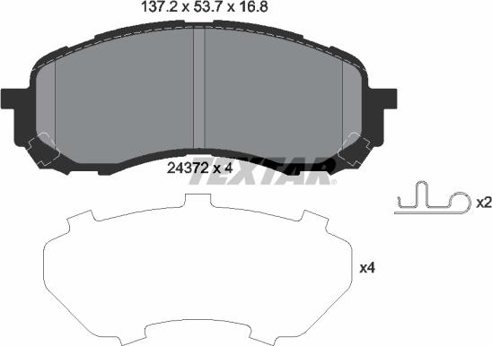 Textar 2437201 - Гальмівні колодки, дискові гальма autozip.com.ua