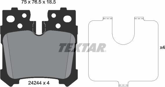 Textar 2424401 - Гальмівні колодки, дискові гальма autozip.com.ua