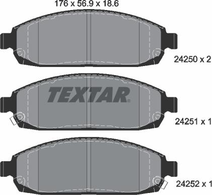 Textar 2425001 - Гальмівні колодки, дискові гальма autozip.com.ua