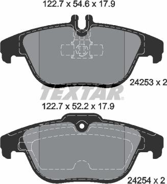 Textar 2425301 - Гальмівні колодки, дискові гальма autozip.com.ua