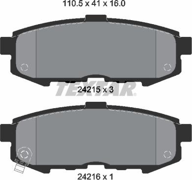 Textar 2421501-2428-00 - Комплект гальм, дисковий гальмівний механізм autozip.com.ua