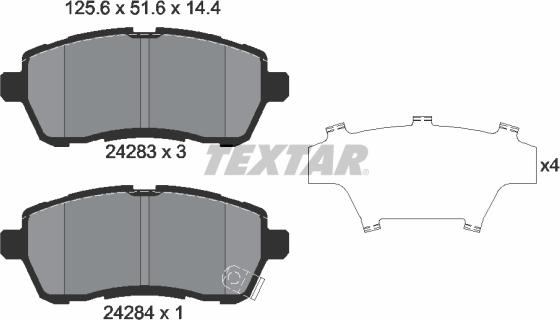 Textar 2428314 - Гальмівні колодки, дискові гальма autozip.com.ua