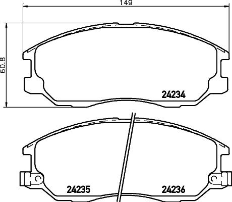 Textar 2423401 - Гальмівні колодки, дискові гальма autozip.com.ua