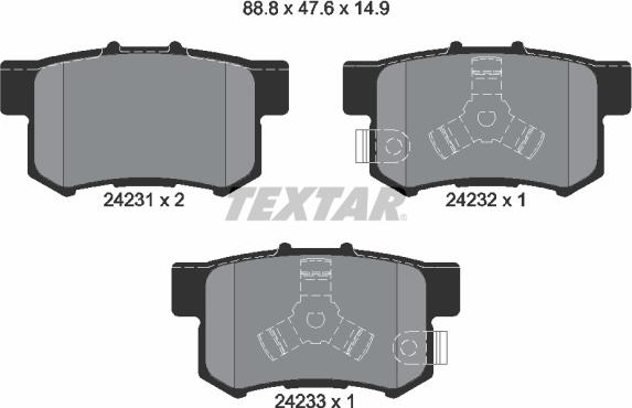 Textar 2423101 - Гальмівні колодки, дискові гальма autozip.com.ua