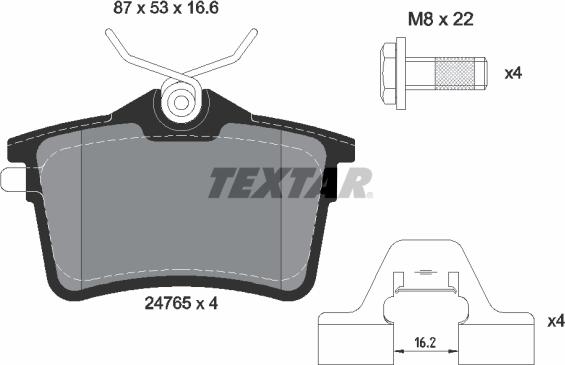 Textar 2476501 - Гальмівні колодки, дискові гальма autozip.com.ua