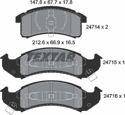 Textar 2471401 - Гальмівні колодки, дискові гальма autozip.com.ua