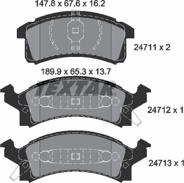 Textar 2471101 - Гальмівні колодки, дискові гальма autozip.com.ua