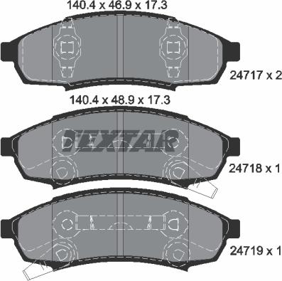 Textar 2471701 - Гальмівні колодки, дискові гальма autozip.com.ua