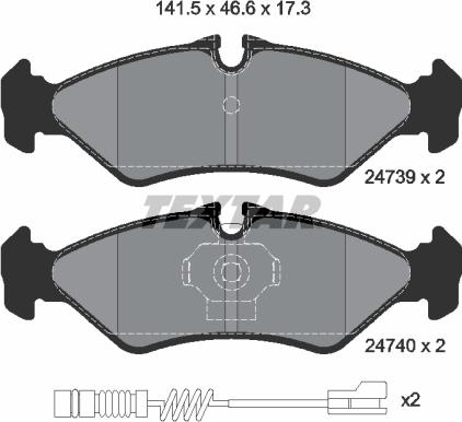 Textar 2473901 - Гальмівні колодки, дискові гальма autozip.com.ua