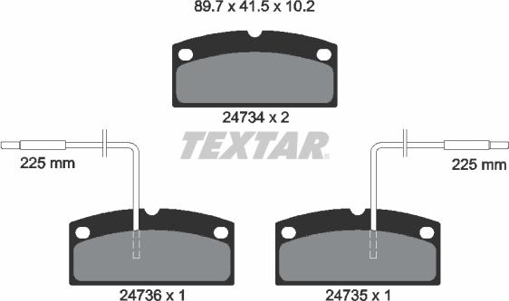 Textar 2473401 - Гальмівні колодки, дискові гальма autozip.com.ua