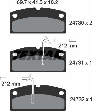 Textar 2473001 - Гальмівні колодки, дискові гальма autozip.com.ua