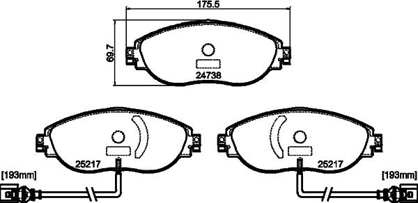 Textar 2473808 - Гальмівні колодки, дискові гальма autozip.com.ua