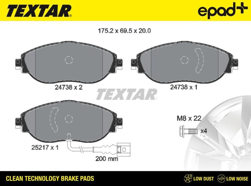 Textar 2473803CP - Гальмівні колодки, дискові гальма autozip.com.ua