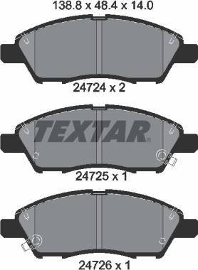 Textar 2472401 - Гальмівні колодки, дискові гальма autozip.com.ua