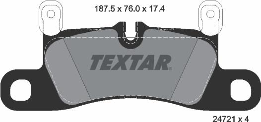 Textar 2472102 - Гальмівні колодки, дискові гальма autozip.com.ua