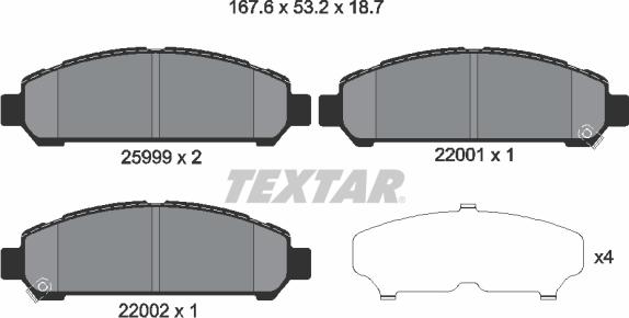 Textar 2599901 - Гальмівні колодки, дискові гальма autozip.com.ua