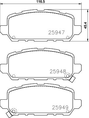 Textar 2594703 - Гальмівні колодки, дискові гальма autozip.com.ua