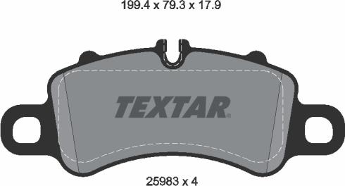 Textar 2598303 - Гальмівні колодки, дискові гальма autozip.com.ua