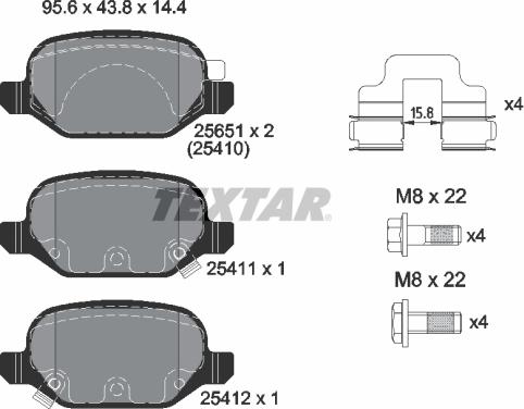 Textar 2541001 - Гальмівні колодки, дискові гальма autozip.com.ua