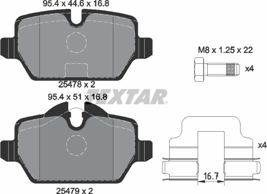 Textar 2547801 - Гальмівні колодки, дискові гальма autozip.com.ua