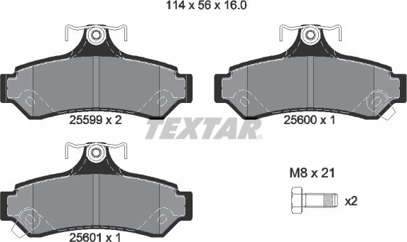 Textar 2559901 - Гальмівні колодки, дискові гальма autozip.com.ua