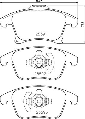 Textar 2559101 - Гальмівні колодки, дискові гальма autozip.com.ua