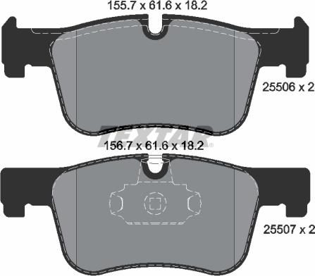 Textar 2550601 - Гальмівні колодки, дискові гальма autozip.com.ua