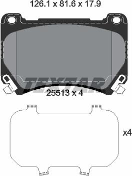 Textar 2551301 - Гальмівні колодки, дискові гальма autozip.com.ua